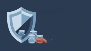 Scudo stratificato che protegge solo una piccola parte delle monete, simbolo della garanzia FITD che copre meno dell'1% dei depositi